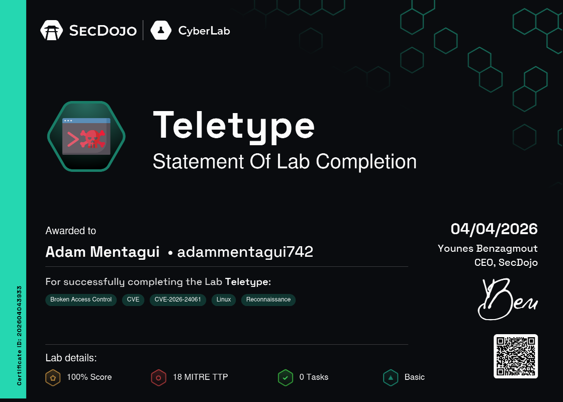 Certificate of Completion