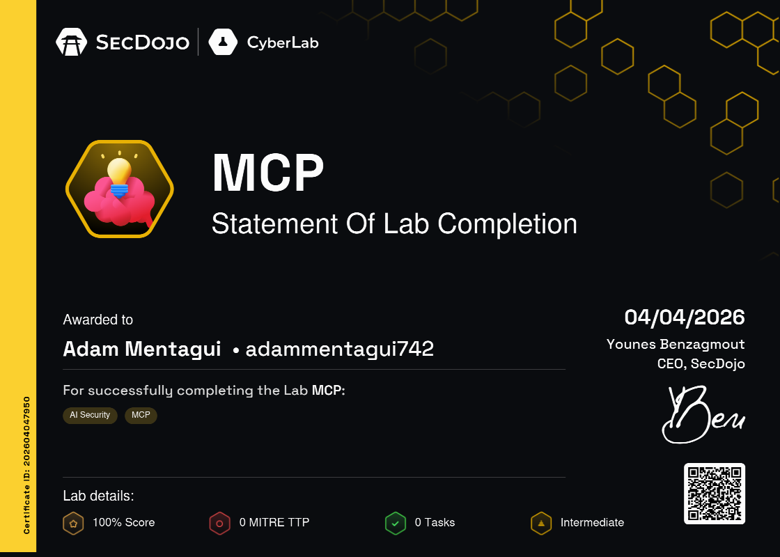 Certificate of Completion
